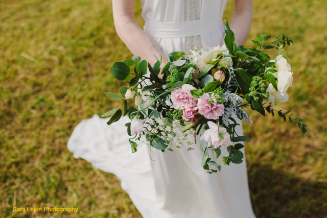 Natural, escaping woodland wedding inspired bouquet by Tuckshop Flowers. Natural wildflower wedding florist serving West Midlands, Warwickshire and Worcestershire.