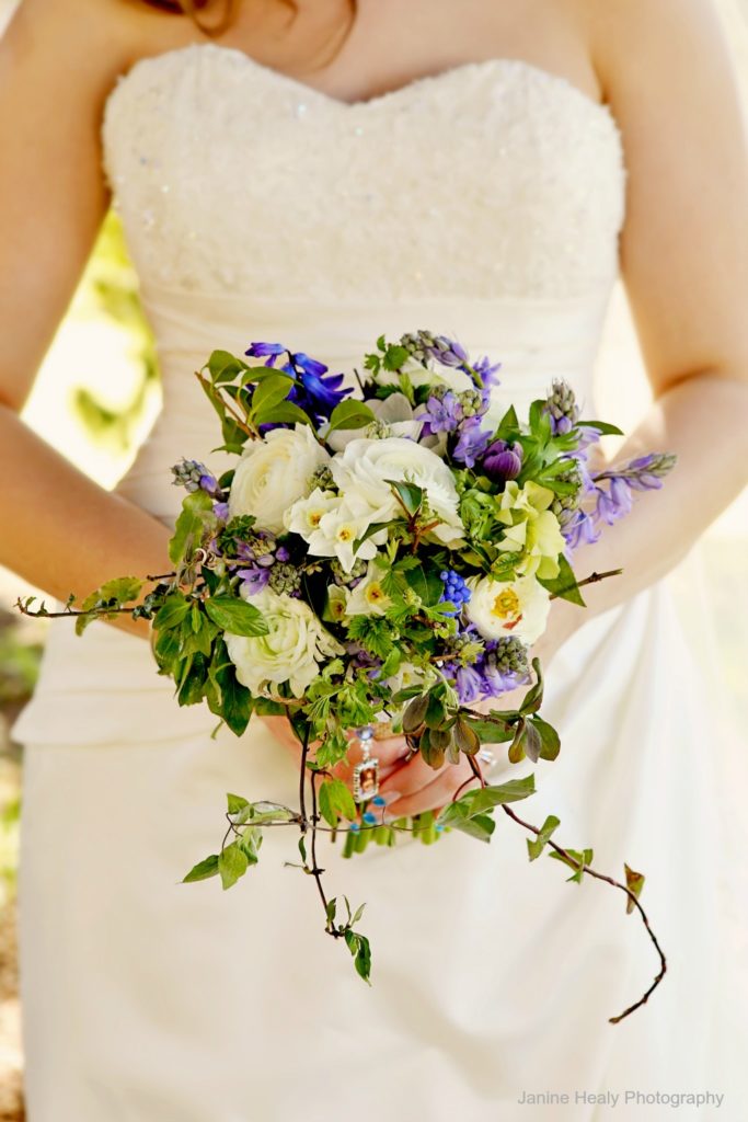 Wildflower wedding bouquet for a spring bride.